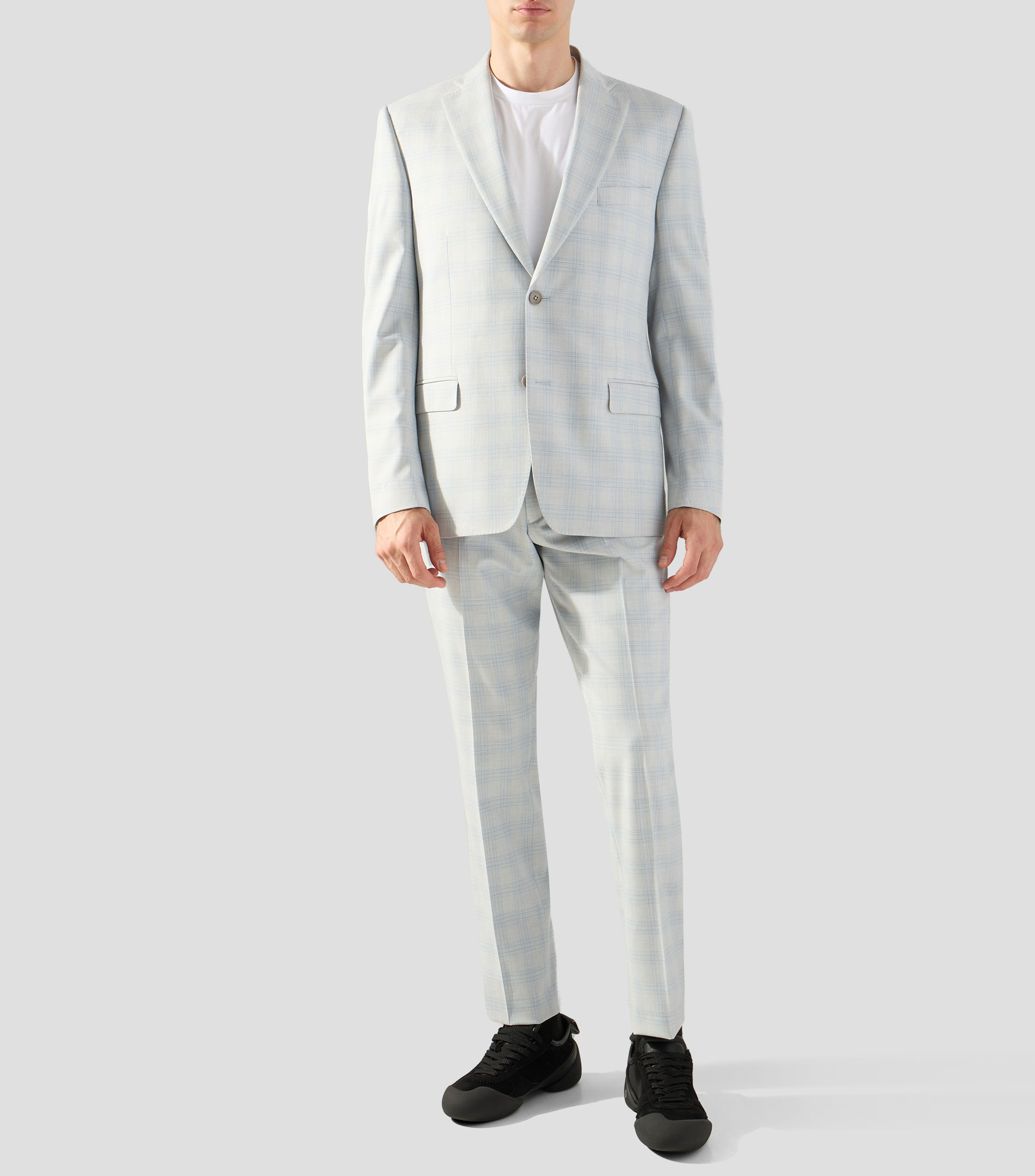 Traje de corte regular con cuadros Hombre